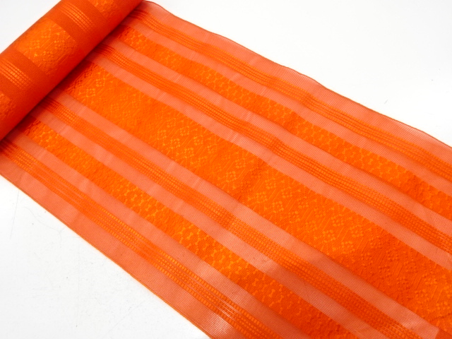 JAPANESE KIMONO / ANTIQUE BOLT FOR HASSUN OBI FOR SUMMER / HAKATA